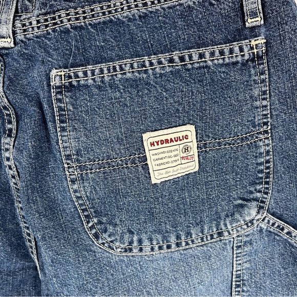 Hydraulic Low Rise Waistband Wide Leg Carpenter Jeans Vintage Y2K‎ Baggy 90's - Picture 7 of 16